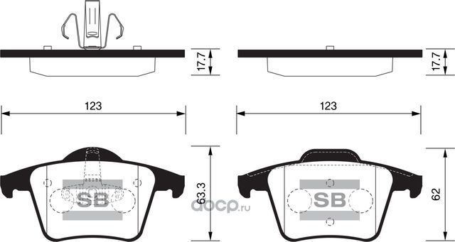 Тормозные колодки Sangsin Hi-Q. Артикул SP2299