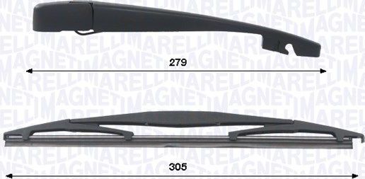 Поводок (рычаг) и щетка стеклоочистителя (дворника) Magneti Marelli для Jeep Wrangler IV (JL) 2017-2026. Артикул 000723180474