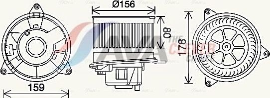 Вентилятор, мотор печки (отопителя) салона AVA для Ford Tourneo Connect I 2002-2013. Артикул FD8638
