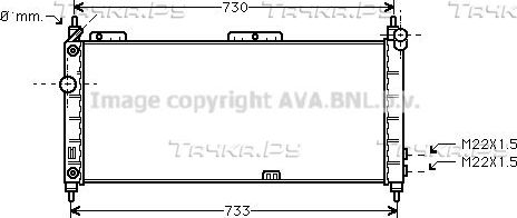 Радиатор охлаждения двигателя AVA для Opel Combo B 1994-2001. Артикул OLA2200