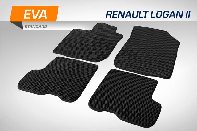 Коврики AutoFlex EVA (ЭВА, ЕВА) Standart для салона Renault Logan II поколение седан 2014-2018 2018-2026. Артикул 6470201