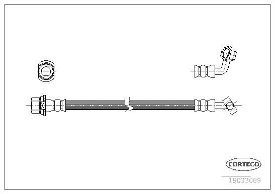 Тормозной шланг Corteco. Артикул 19033089