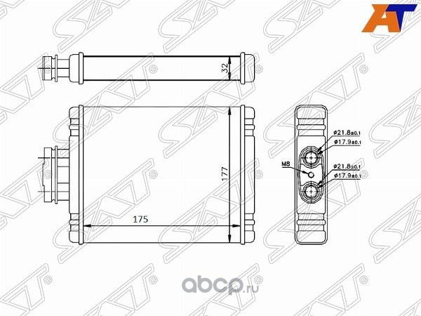 РАДИАТОР ОТОПИТЕЛЯ САЛОНА AUDI A1 10-SKODA FABIA (SAT). Артикул STVW013950