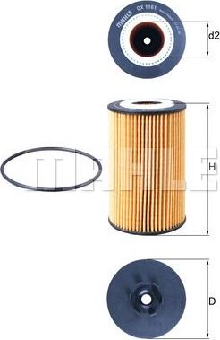 Масляный фильтр Mahle. Артикул OX 1161D