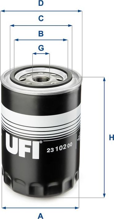 Масляный фильтр UFI. Артикул 23.102.00