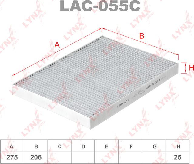 Салонный фильтр LYNXauto для SEAT Toledo II 1998-2006. Артикул LAC-055C