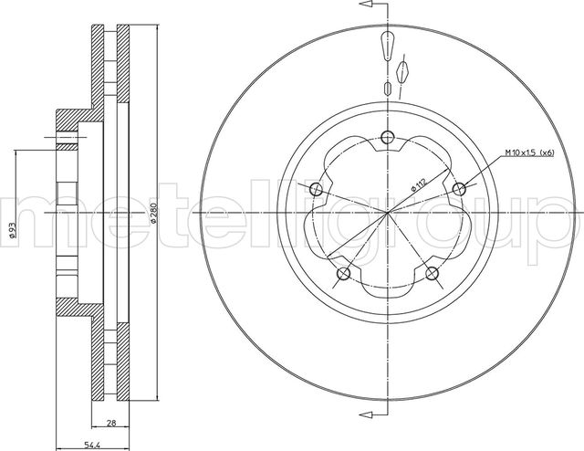 Тормозной диск Metelli. Артикул 23-0898