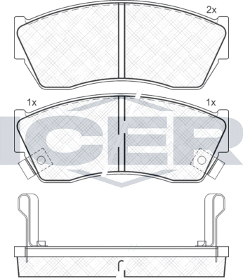 Тормозные колодки Icer передние для TATA Indigo I 2003-2012. Артикул 180811