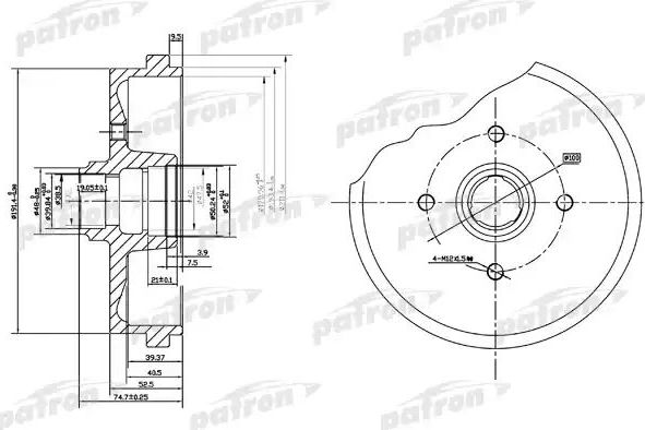 Тормозной барабан Patron. Артикул PDR1184