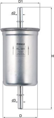 Топливный фильтр Mahle. Артикул KL 591
