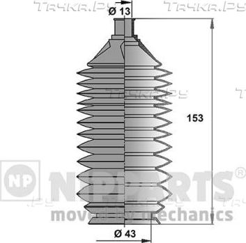 Пыльник рулевой рейки (комплект) Nipparts передний для Mazda 626 III (GD) 1993-1997. Артикул J2843009