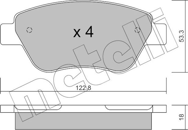 Тормозные колодки Metelli передние для Fiat Idea 2004-2012. Артикул 22-0321-1