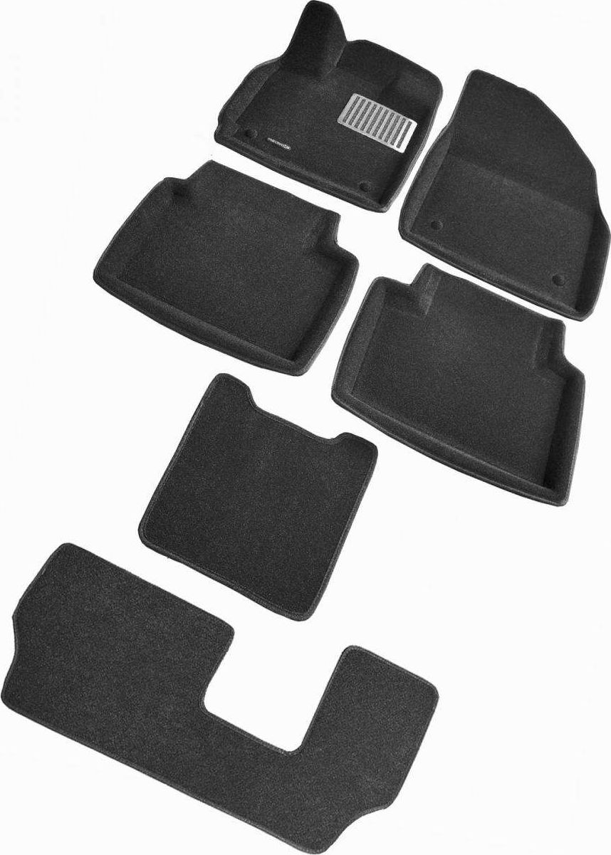 Коврики текстильные Euromat 3D Lux (3-ряд) для салона Exeed VX 2019-2026. Артикул EM3D-001424