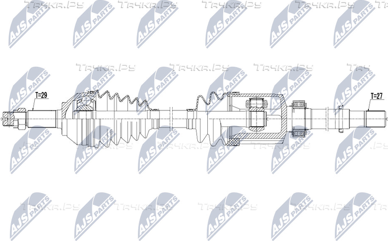 Полуось (привод в сборе, приводной вал) NTY. Артикул NPW-NS-056