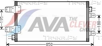 Радиатор кондиционера (конденсатор) AVA (алюминий) для Renault Master II 2006-2010. Артикул RTA5443
