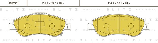 Колодки тормозные HONDA CR-V 07- перед. (Blitz). Артикул BB0395P