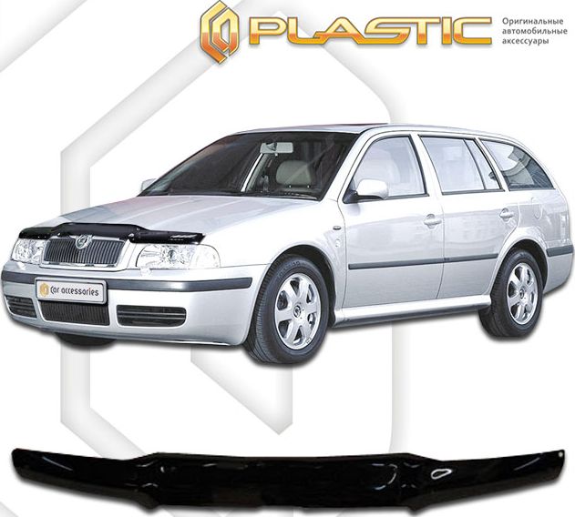 Дефлектор СА Пластик для капота (Classic черный) Skoda Octavia Tour 1996-2008. Артикул 2010010102500