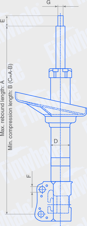 Амортизатор Finwhale передний правый для Mitsubishi Colt VI (Z20/Z30) 2004-2012. Артикул 13111GR