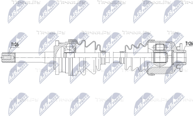 Полуось (привод в сборе, приводной вал) NTY. Артикул NPW-MZ-068