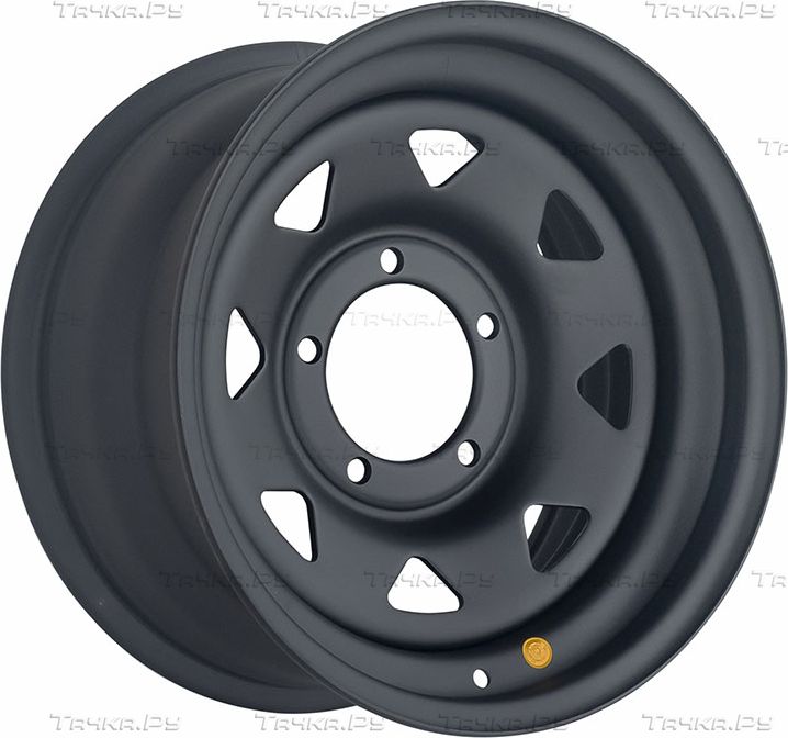 Колёсный диск OFF-ROAD Wheels усиленный стальной черный матовый 5x139,7 8xR16 d110 ET0 (треуг. мелкий) для УАЗ Буханка 1958-2026. Артикул 1680-53910MB-0A17