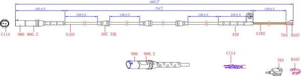 Датчик износа тормозных колодок  Sangsin Hi-Q. Артикул SWS1624