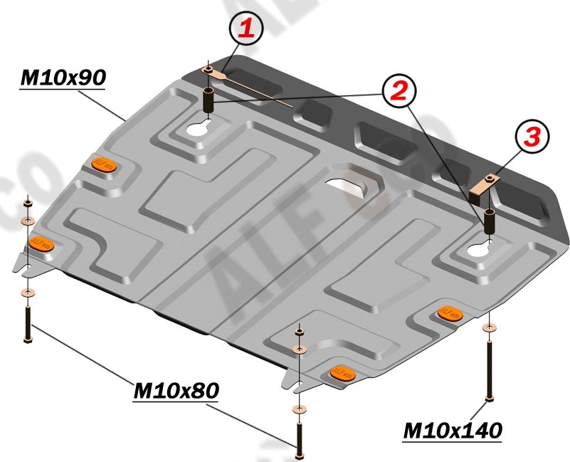 Защита алюминиевая Alfeco для картера и КПП Toyota Venza I 2008-2017. Артикул ALF.24.69al