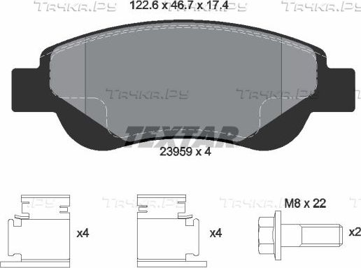 Тормозные колодки Textar Q+ передние для Peugeot 107 I 2005-2014. Артикул 2395901