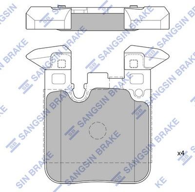 Тормозные колодки Sangsin Hi-Q. Артикул SP1959