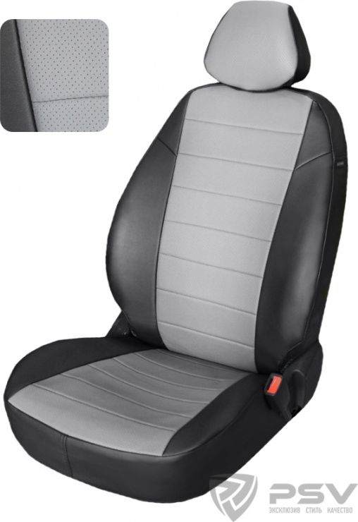 Чехлы PSV Классика на сидения для VW Polo V 2009-2026, цвет Черный/серый. Артикул 129123