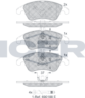 Тормозные колодки Icer. Артикул 181865