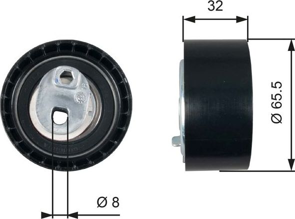 Натяжной ролик (натяжитель) ремня ГРМ Gates PowerGrip®. Артикул T43035