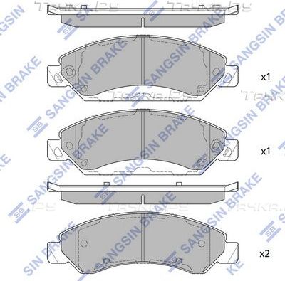 Тормозные колодки Sangsin Hi-Q передние для Cadillac Escalade III 2006-2014. Артикул SP4027