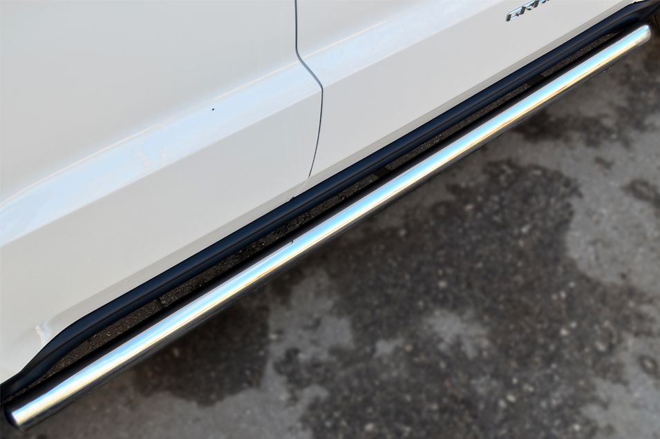 Защита порогов RusStal труба d63 мм (вариант 3) для Jeep Grand Cherokee WK2 2013-2026. Артикул JGCT-0015293