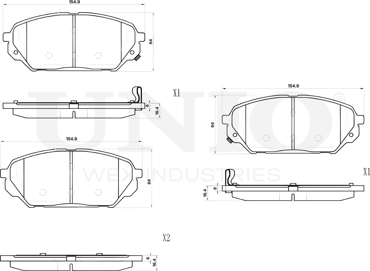 Колодки тормозные дисковые, комплект (Unio). Артикул BRP-20351