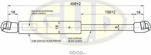 АМОРТИЗАТОР БАГАЖНИКА CHV SPARK/MATIZ 09/98- 270N L496/188MM G.U.D GGS020171 G.U.D.. Артикул GGS020171