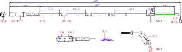 Датчик износа тормозных колодок  Sangsin Hi-Q. Артикул SWS1620