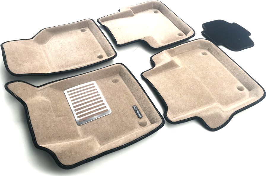 Коврики текстильные Euromat 3D Lux для салона Land Rover Discovery Sport 2015-2026 БЕЖЕВЫЕ. Артикул EM3D-003107T