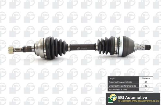 Полуось (привод в сборе, приводной вал) BGA. Артикул DS9505L