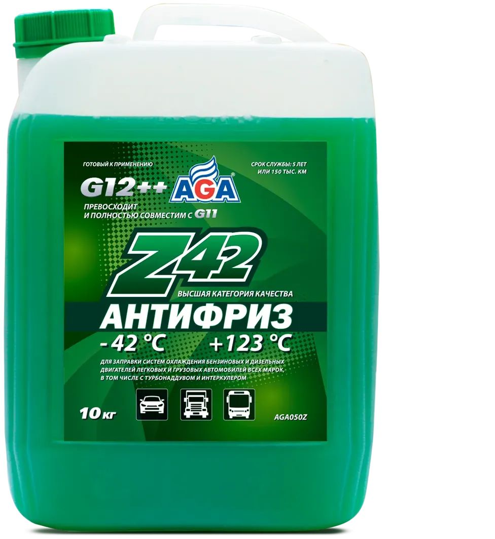 Антифриз  зеленый -42С  10 кг (AGA). Артикул aga050z