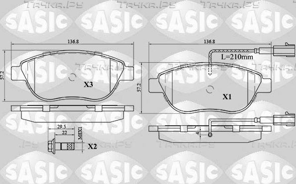 Тормозные колодки Sasic. Артикул 6216030