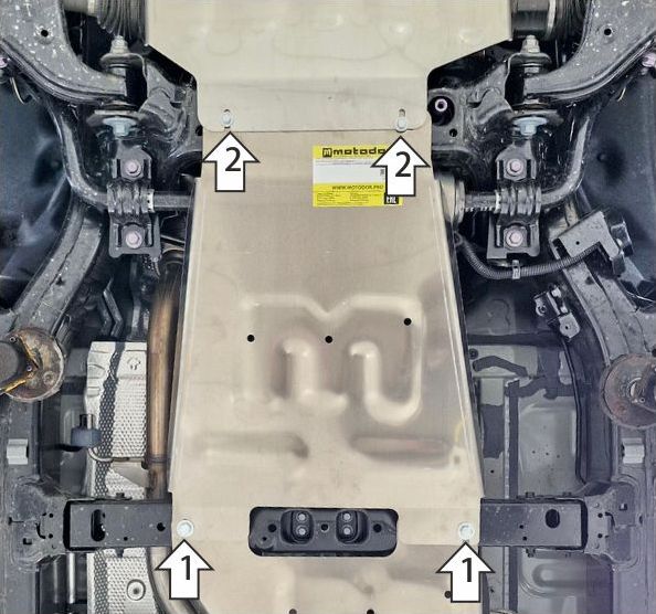 Защита алюминиевая Мотодор для КПП (5 мм) Toyota Land Cruiser Prado 250 2024-2026. Артикул 32533