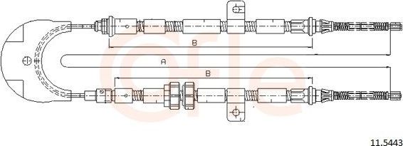 Трос ручника (тросик ручного тормоза) Cofle. Артикул 11.5443