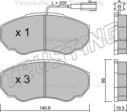 Тормозные колодки Trusting передние для Peugeot Boxer II (230) 2001-2002. Артикул 334.0