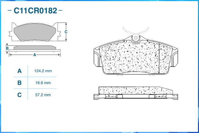 Колодки тормозные передние (Low Metallic) (Cworks). Артикул C11CR0182