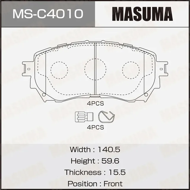 Колодки дисковые MASUMA, AN-787K, NP5039, P49048 front (1/6) Masuma. Артикул MSC4010