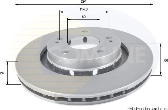 Тормозной диск Comline COATED. Артикул ADC0370V