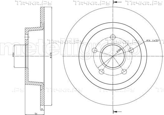 Тормозной диск Trusting задний для Ford Transit Connect I 2002-2013. Артикул DF1102