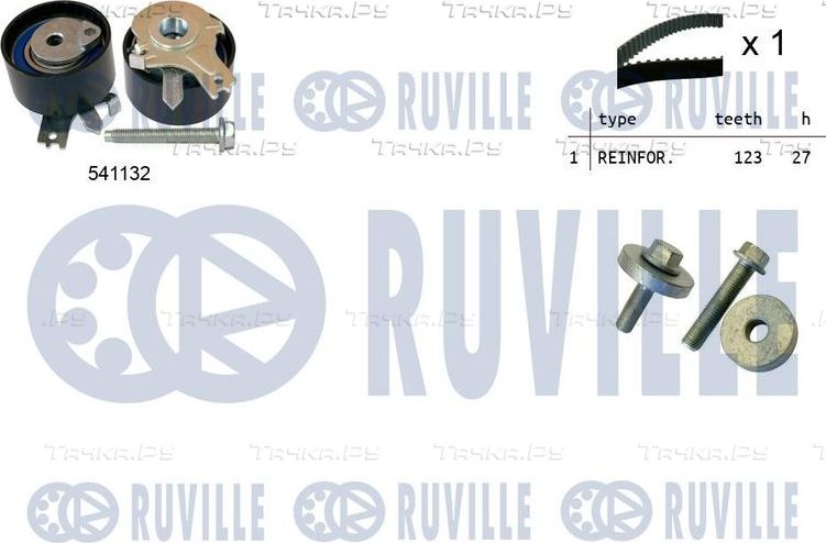 Ремень ГРМ с роликами (комплект) Ruville для Nissan Kubistar X76 2003-2026. Артикул 550055