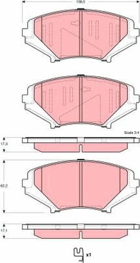 Тормозные колодки TRW. Артикул GDB3356
