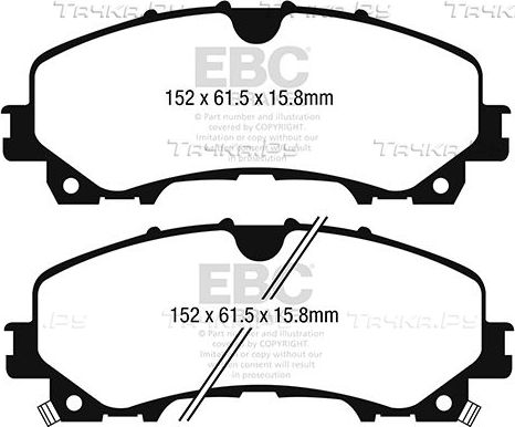 Тормозные колодки EBC Brakes передние для Renault Koleos II 2016-2026. Артикул DP63036